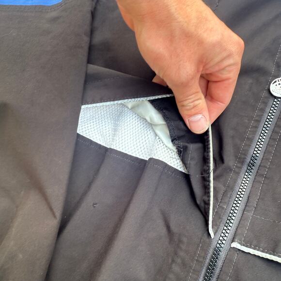 Men's Vintage 80's Asics Gore-Tex Black Blue Lined Zip Running Track Jacket Sz M - Picture 3 of 6